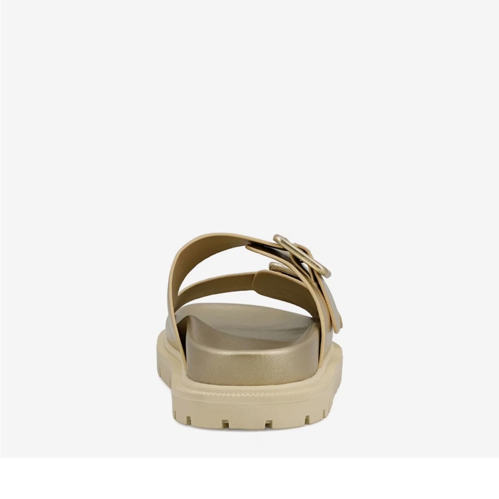 MIA Gold Buckle Slide Sandals - Picture 3 of 5